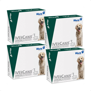 Kit  4 IverCanis 3mg para Cães de 15Kg - Blíster 4 Comprimidos em Oferta na Shopee