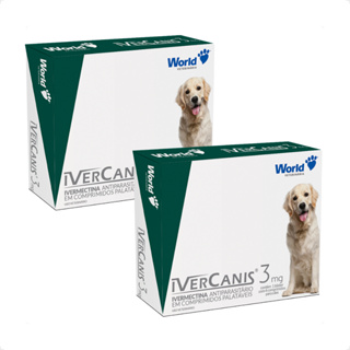 Kit 2 IverCanis 3mg para Cães de 15Kg - Blíster 4 Comprimidos em Oferta na Shopee