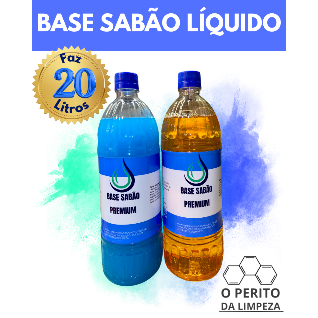 Base kit sabão líquido - Faz 20 litros de lava roupas - O PERITO DA LIMPEZA