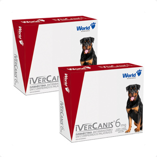 Kit 2 IverCanis 6mg para Cães de 30Kg - Blíster 4 Comprimidos em Oferta na Shopee