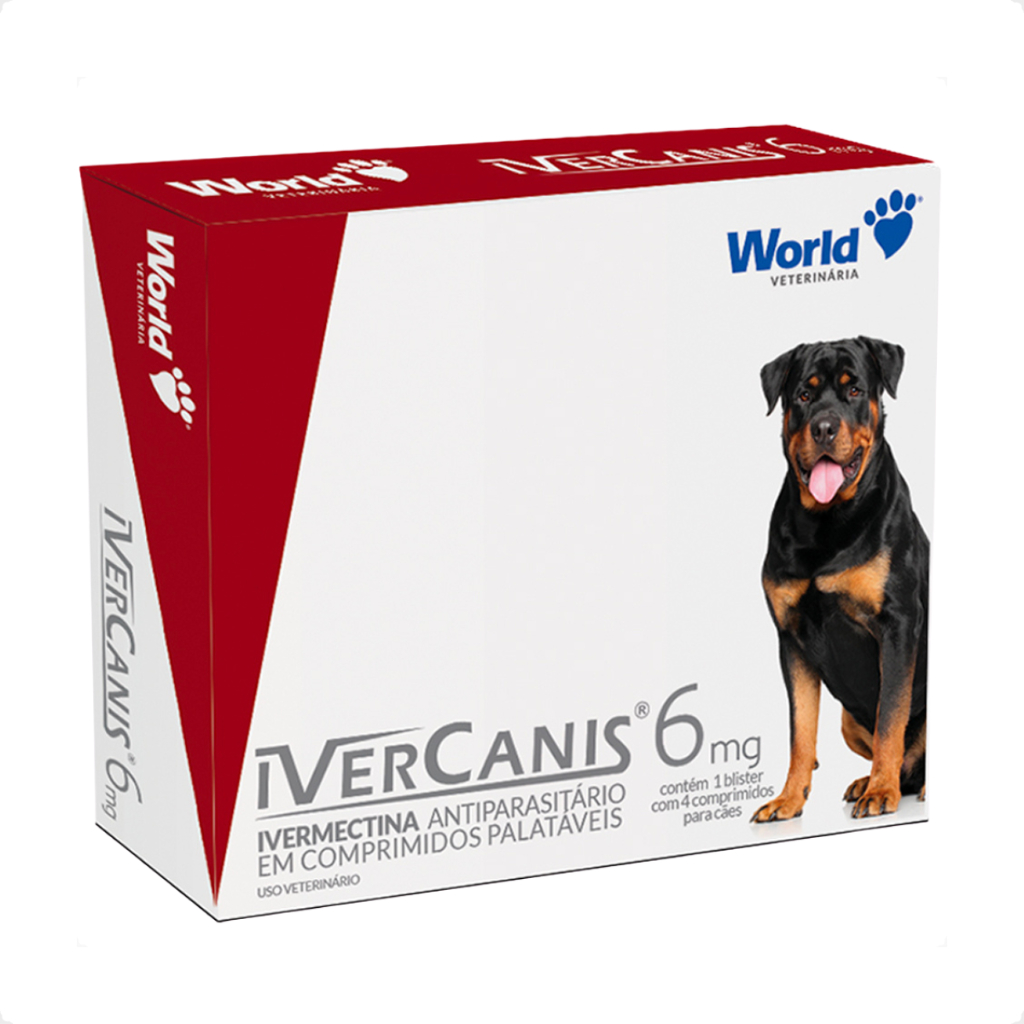 IverCanis 6mg para Cães de 30Kg - Blíster 4 Comprimidos - Pets
