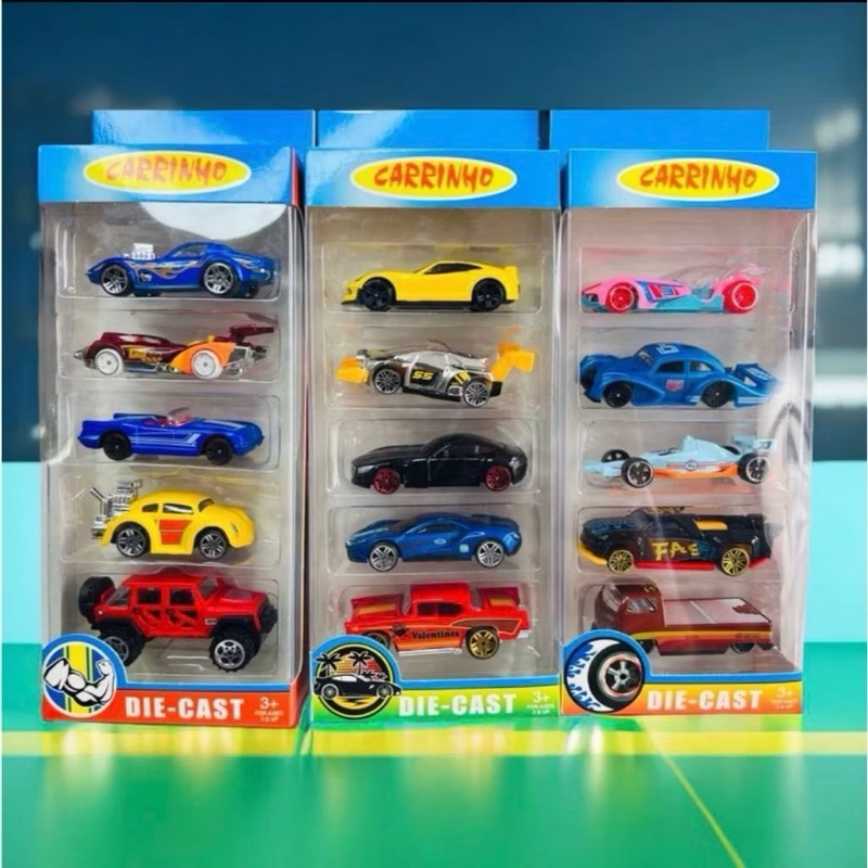 Kit com 5 Coleção Carrinho Estilo Hot Whels kit 3-5 Peças