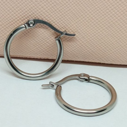 Brincos feminino Argola Aço Cirúrgico Prata. Argolinha 20mm
