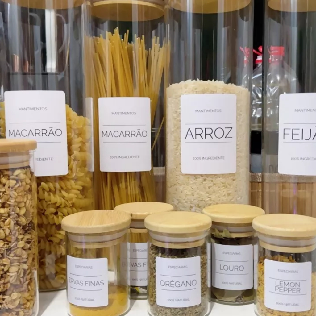 Etiquetas personalizadas 8x6 cm em Vinil Para Potes De Mantimentos alimentos