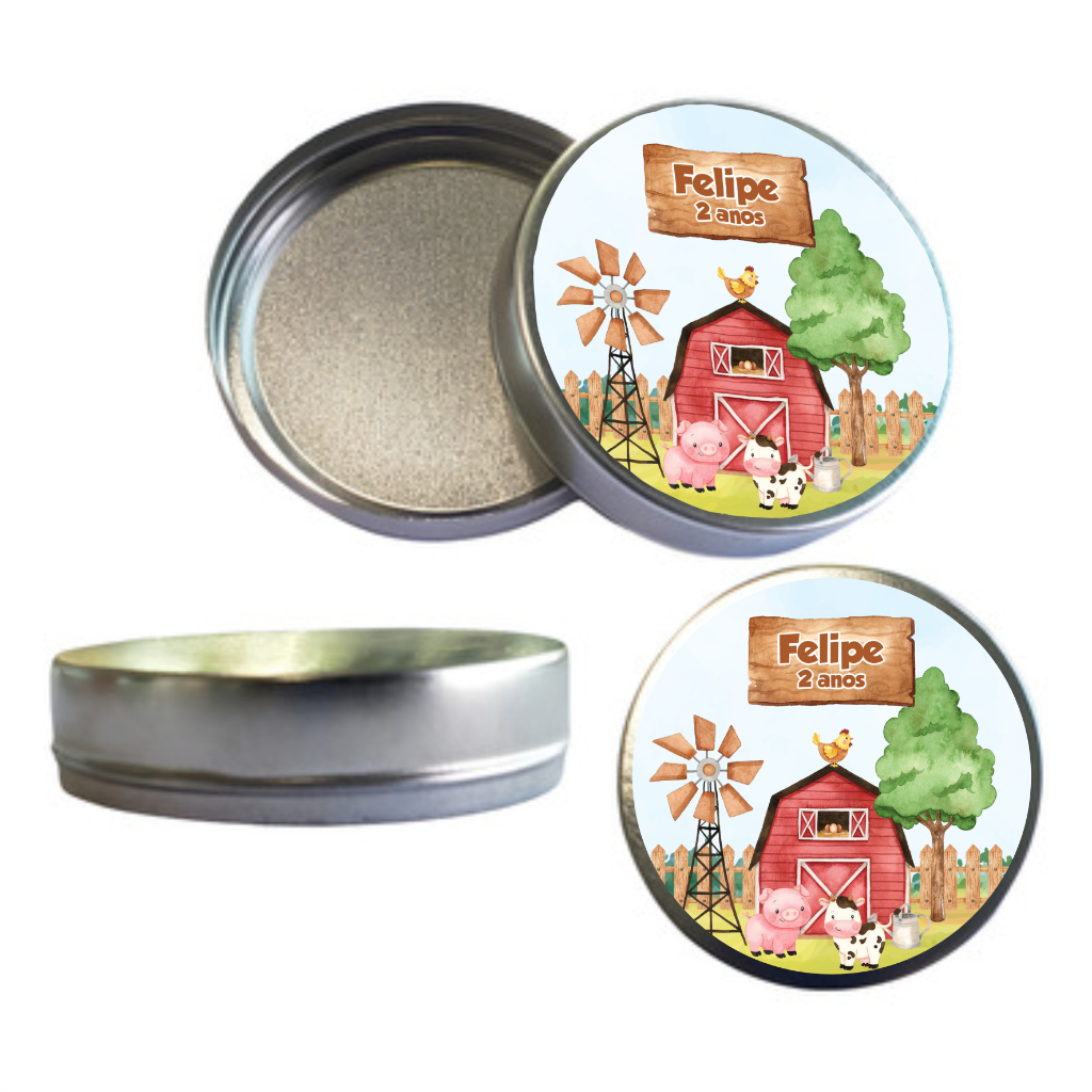 Adesivos Personalizados Para Latinha Tema Fazendinha Menino Festa Aniversário Lembrancinha em Oferta na Shopee