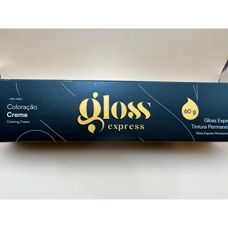 Kit 1 tubo Gloss Express Tintura Permanente Para Cabelos Brancos + 70ml Água Oxigenada