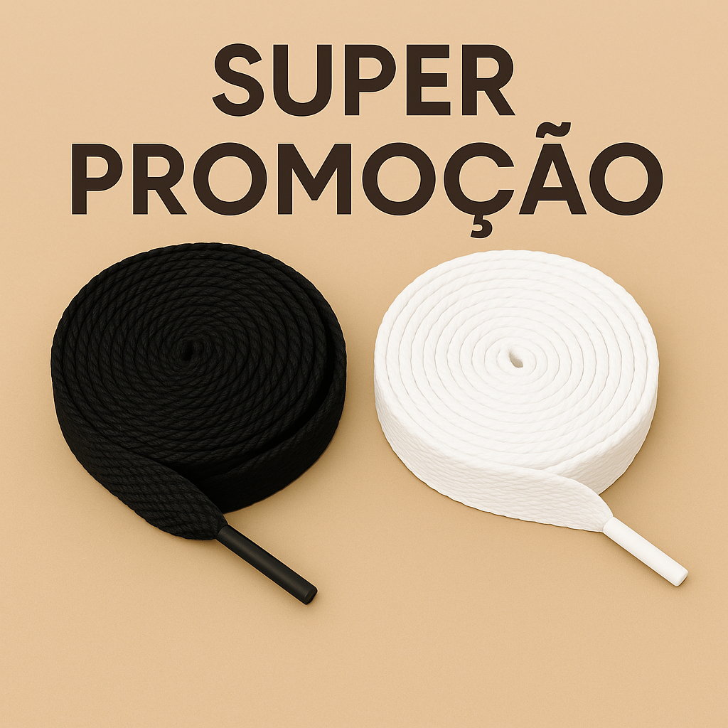 Kit 2 Pares Cadarço fat lace grosso bboy largo tendência original para seus pares mais tops