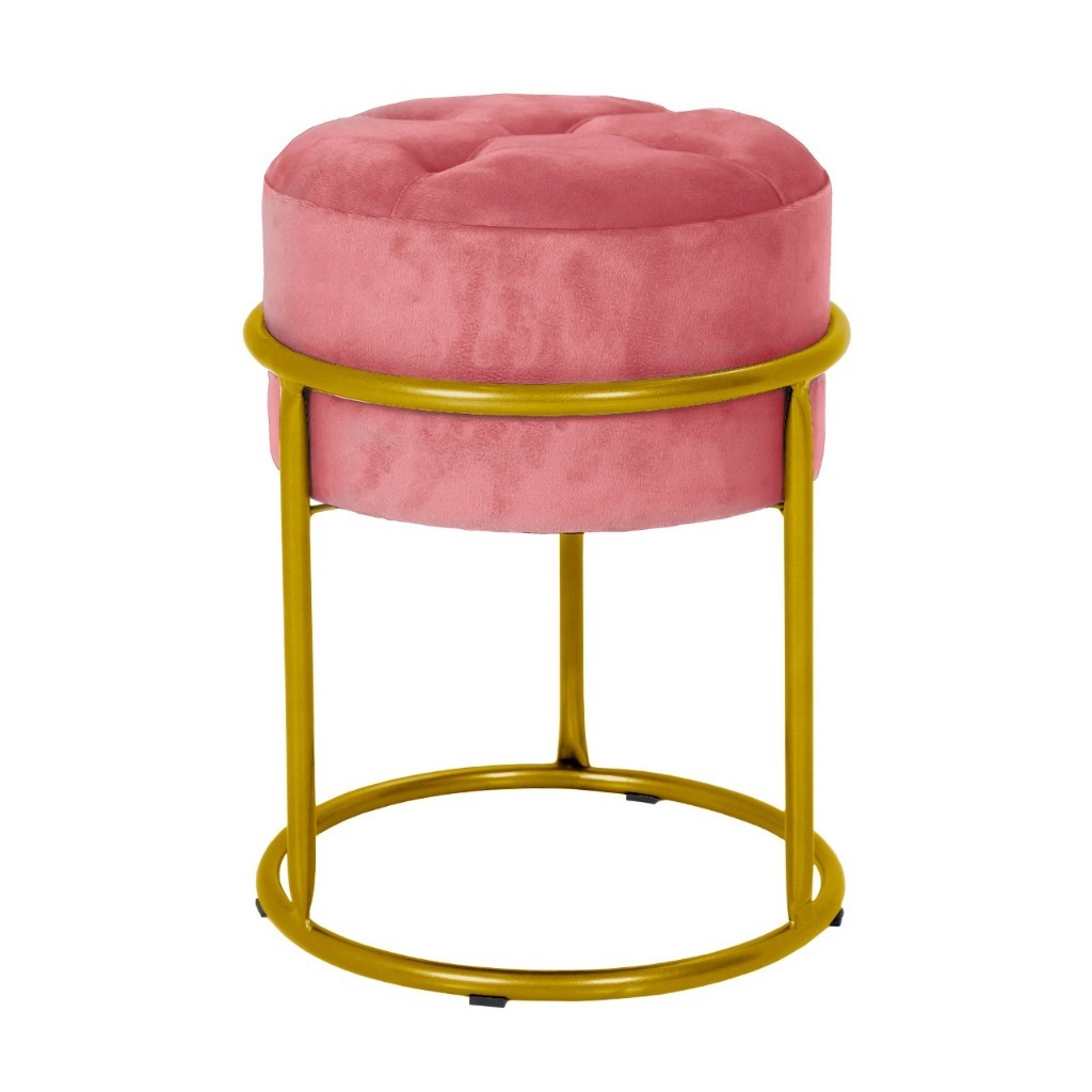 Puff Banqueta de Ferro Argola cadeira Decoração para Quarto, Sala, Penteadeira e Ambientes Modernos