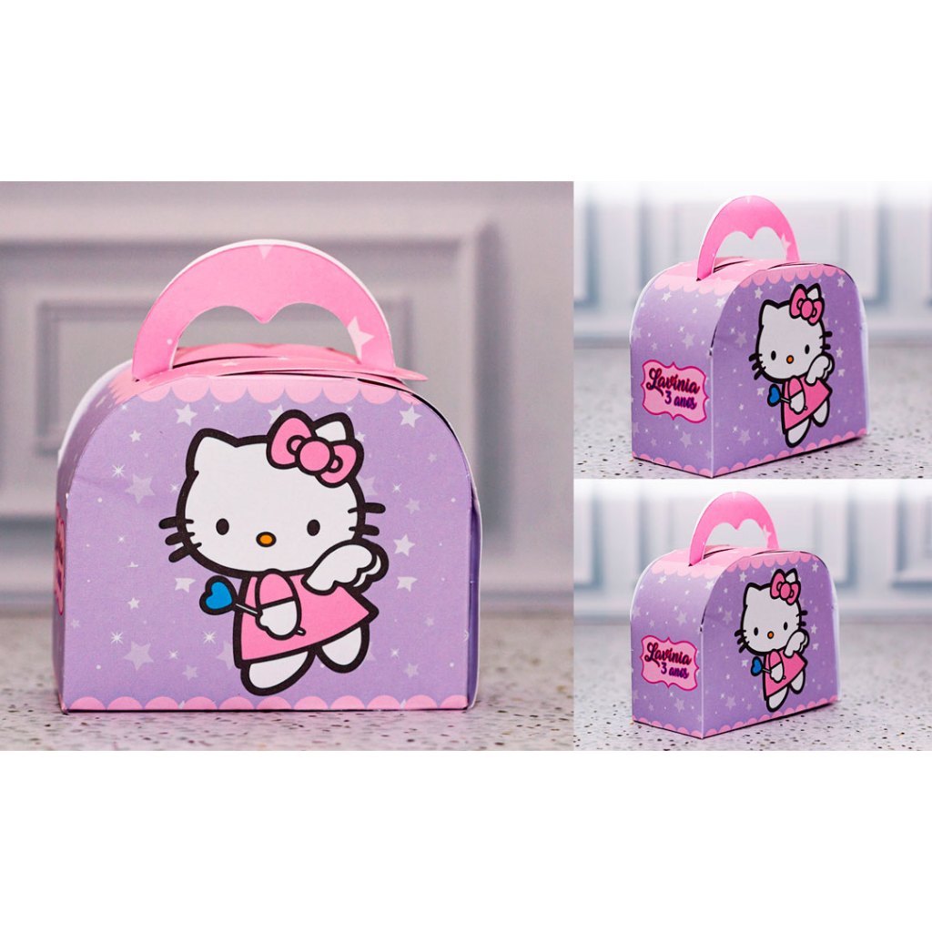 Caixa maleta bolsinha lembrancinha HELLO KITTY - personalizado festa infantil - PEGUE E MONTE