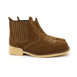Butina Bota Country Masculina Passeio Trabalho Costurada Couro Legítimo em Oferta na Shopee