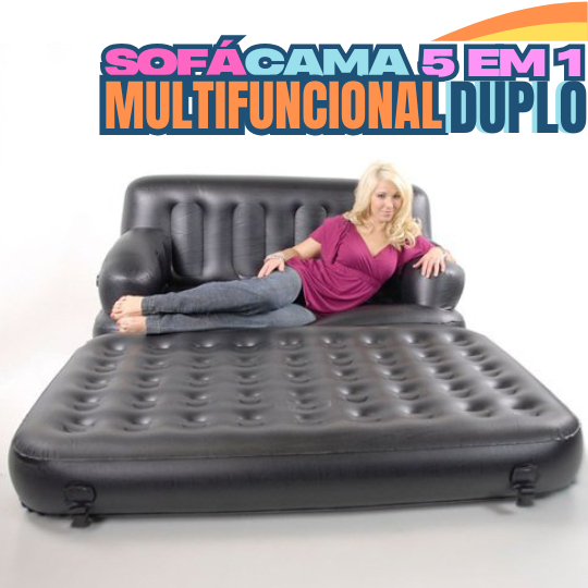 SOFÁ CAMA DUPLO MULTIFUNCIONAL 5 POSIÇÕES, SOFÁ BESTWAY INFLÁVEL C/ BOMBA DE AR.