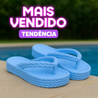 Chinelo Feminino Plataforma Tranças Leve Estiloso Macio em Oferta na Shopee