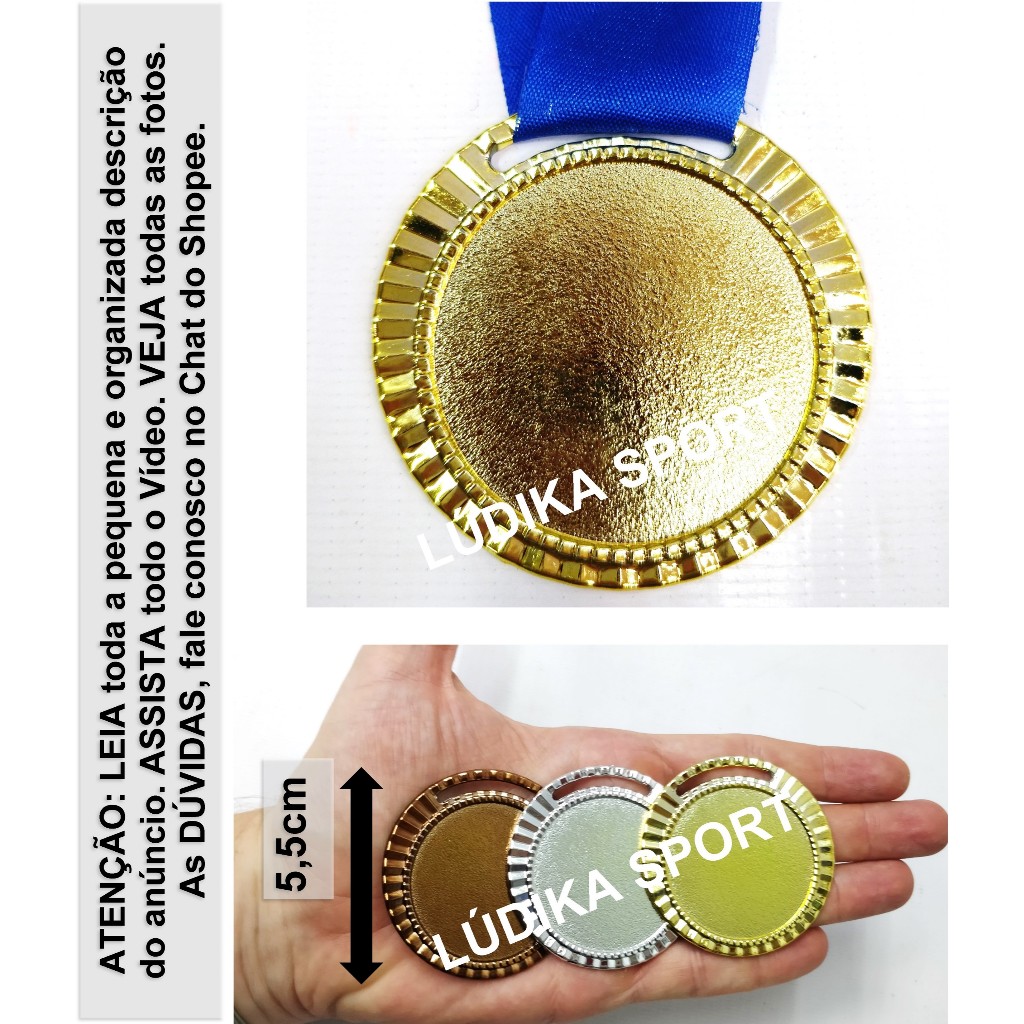 De 1 a 4 Medalha 5,0cm Modelo C8 Metal {Personalizo} Badminton Aguia Ping Pong Natação Xadrez Judô