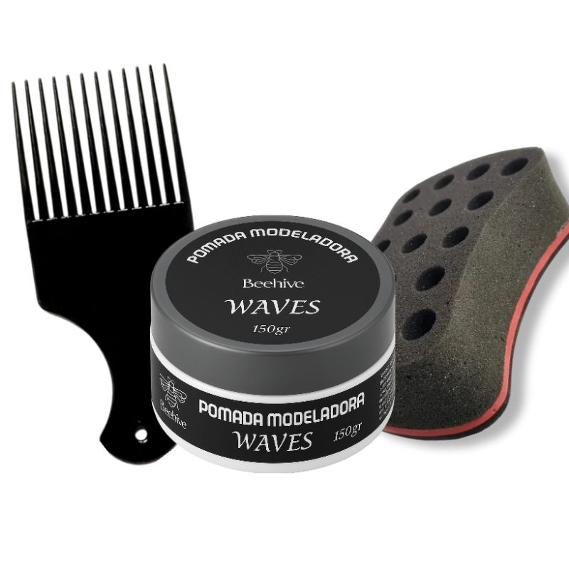 KIT AFRO ESPONJA E PENTE AFRO NUDRED M em Oferta na Shopee