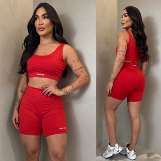 Conjunto academia belvek fitness treino corrida top esporte ginastica pilates natação básico alta qualidade corrida em Oferta na Shopee