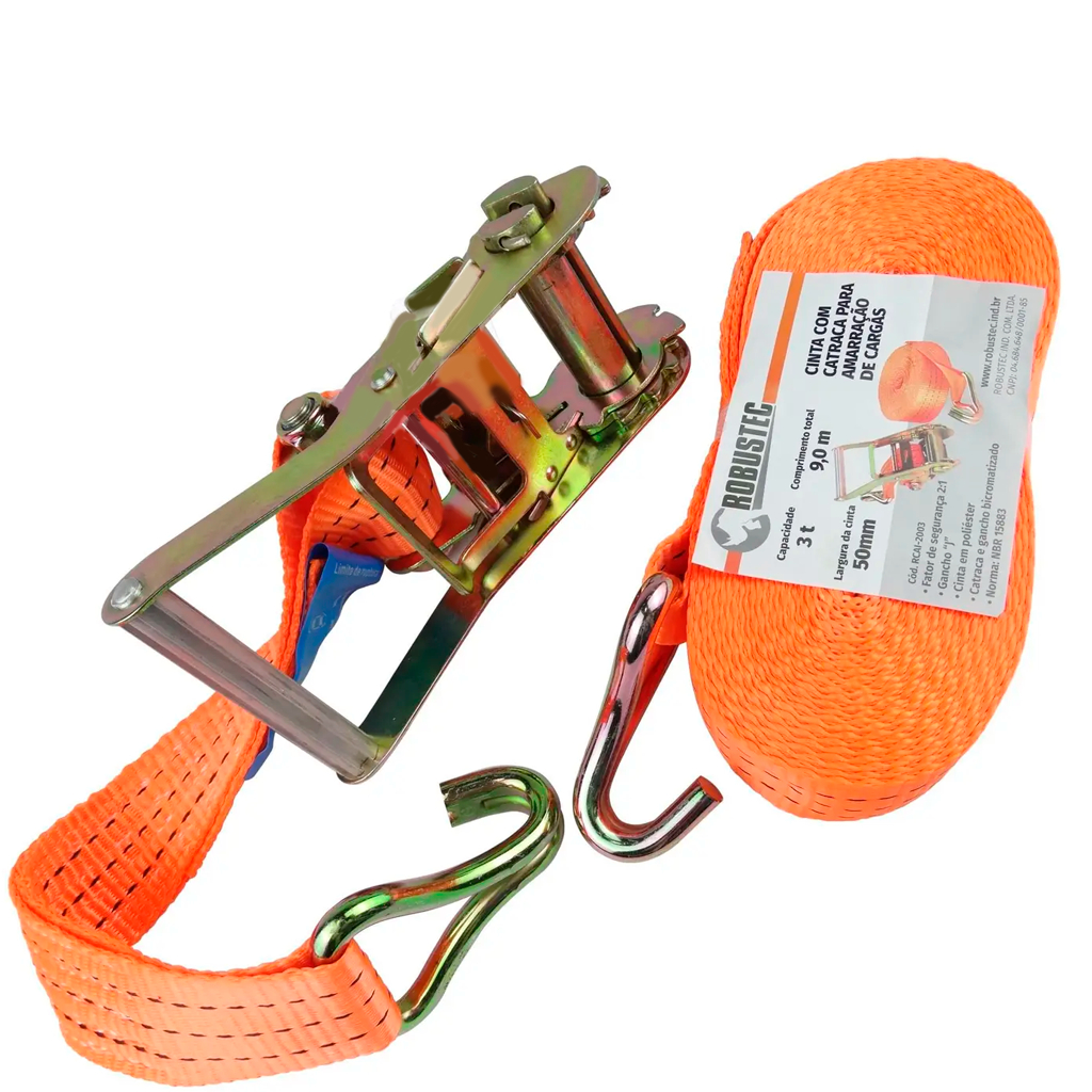 Cinta Catraca Com Gancho J Para Amarração Carga Caminhão Carretinha Tamanhos Modelos - ROBUSTEC em Oferta na Shopee