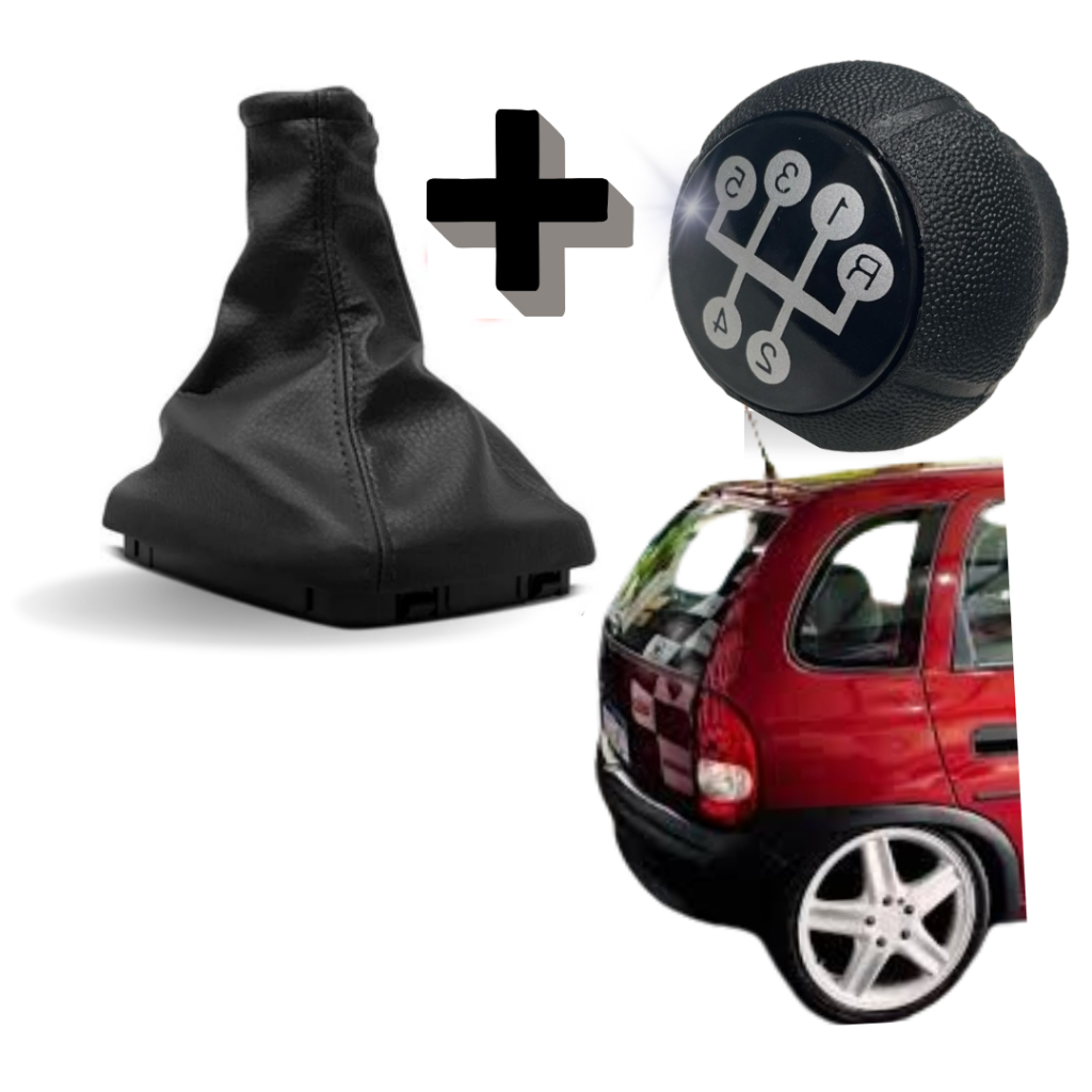 Coifa Cambio + Manopla Bola Corsa Sedan Hatch Celta Montana - PRETO em Oferta na Shopee