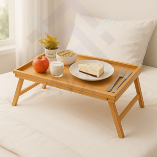 Mesa bandeja café da manhã em bambu premium 50cm pés dobrável cama sofá momentos especiais em Oferta na Shopee
