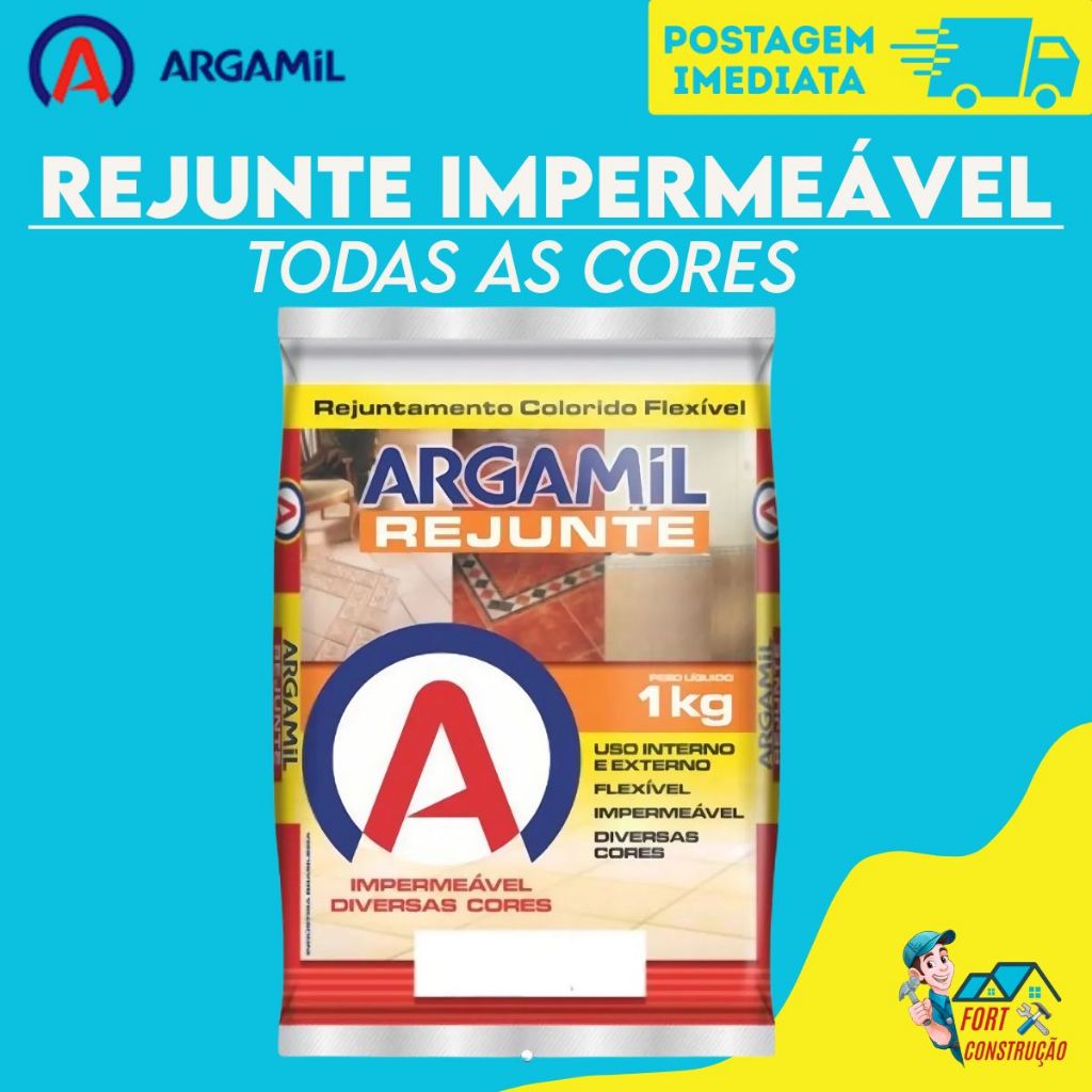 Rejunte Flexível Argamil 1kg Para Piso, Porcelanatos e Cerâmica - Externo e Interno Cores Variadas em Oferta na Shopee