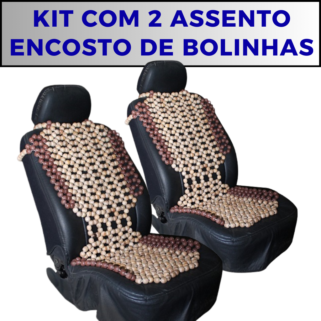 2 Capa Assento Encosto Massageadora Automóvel Bolinhas Madeira Banco Todos Os Carros