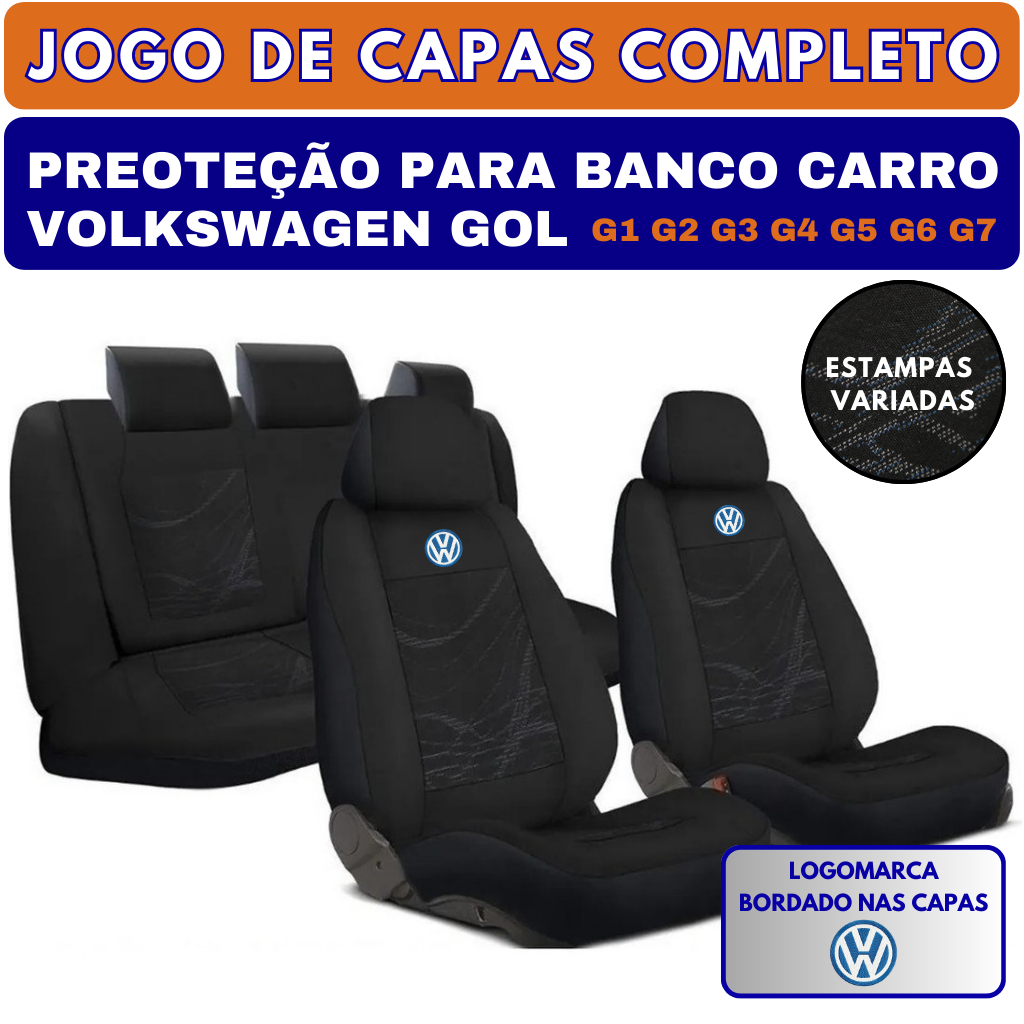 Capa Para Banco Carro Automotivo Tecido Grosso Vw Gol G1 G2 G3 G4 G5 G6 G7