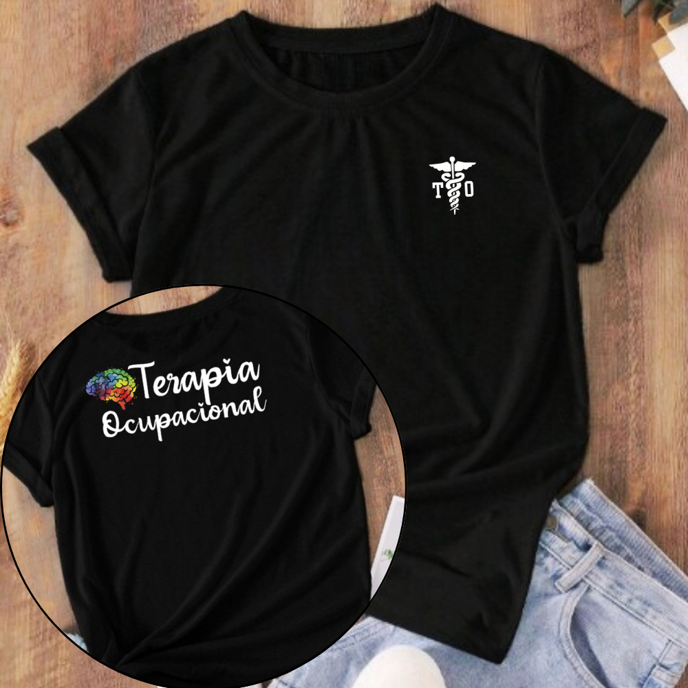 Camiseta Feminina Terapia Ocupacional Terapeuta Camisa T Shirt Curso Faculdade Frente e Costas em Oferta na Shopee