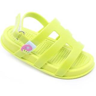 Sandália Infantil Plugt Menina Blogueirinha Confortável Básica Tiras Verde Limão Pink em Oferta na Shopee