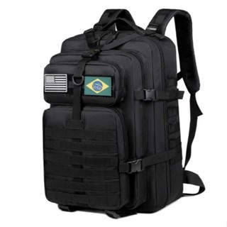 Mochila Militar Tática Masculina Feminina Grande 50 Litros acompanhar 1 bandeira de presente em Oferta na Shopee