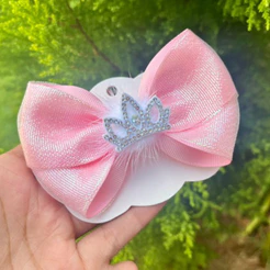 Laço para cabelo infantil coroa princesa