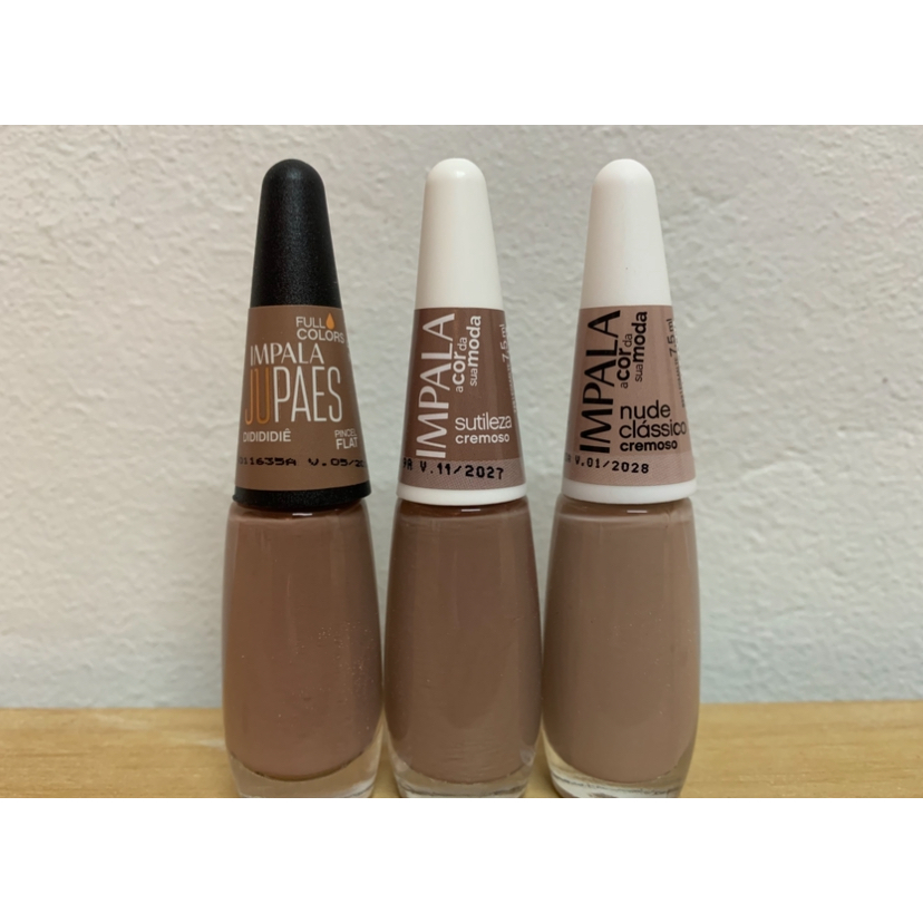 Kit 3 Unidades Esmalte Impala Tonalidade Marrom Cremoso Nude Clássico, Sutileza, Didididiê em Oferta na Shopee