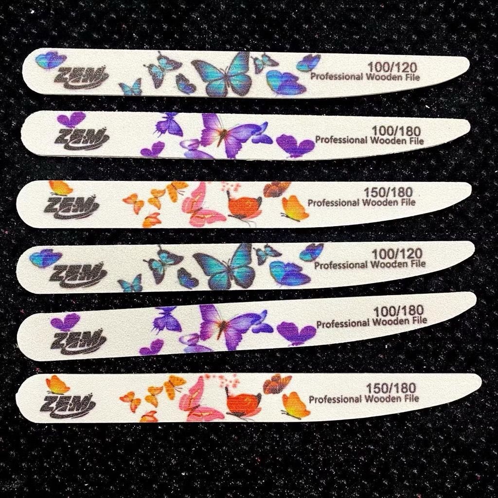 KIT C/25 Lixa Fina Decorada BORBOLETA Para Unha Lavável ZEM HM-0627 em Oferta na Shopee