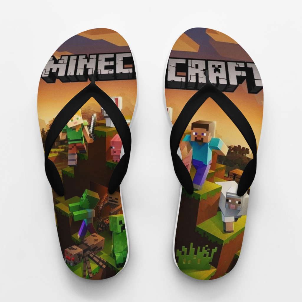 Chinelo Minecraft Personalizado | Sandália Gamer Geek Infantil e Adulto | Presente para Fã de Jogo em Oferta na Shopee