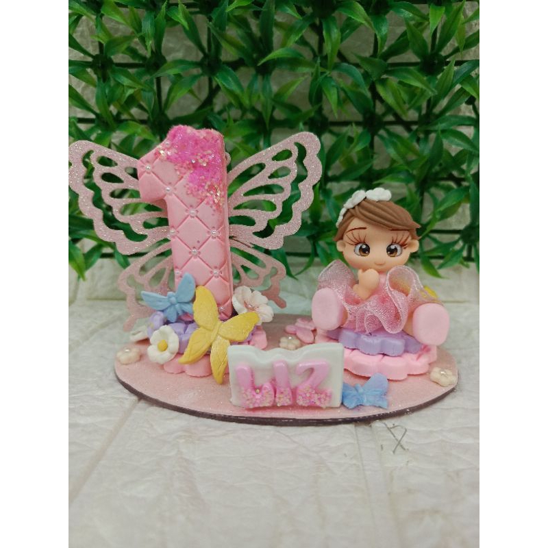 topo de bolo de biscuit jardim das borboletas/jardim encantado em Oferta na Shopee