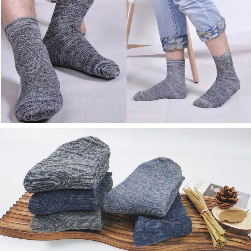 KITS COM 3/6 E 12 PARES DE MEIAS GROSSAS PARA INVERNO MASCULINA 40-46