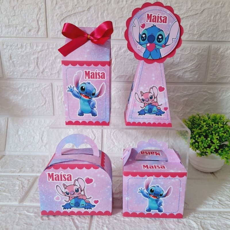 Personalizados Stitch (PEGUE E MONTE) - Kit Festa - Stitch - Lembrancinhas - Caixinhas Personalizadas - Festa em Casa