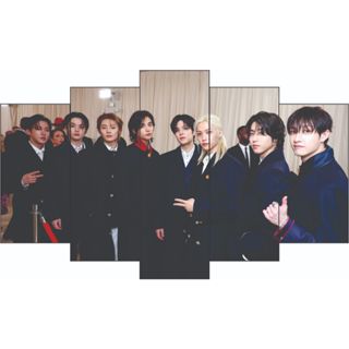 STRAY KIDS - Quadro decorativo Mdf - 80x45 cm  Mosaico - 5 partes - K pop em Oferta na Shopee