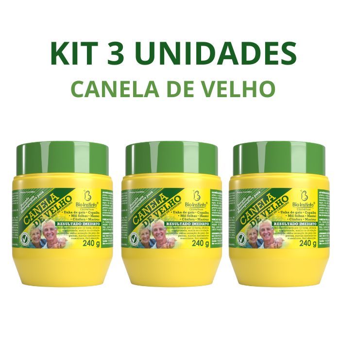 Kit 3 Un Pomada Massageadora Canela de Velho Bio Instinto 240g
