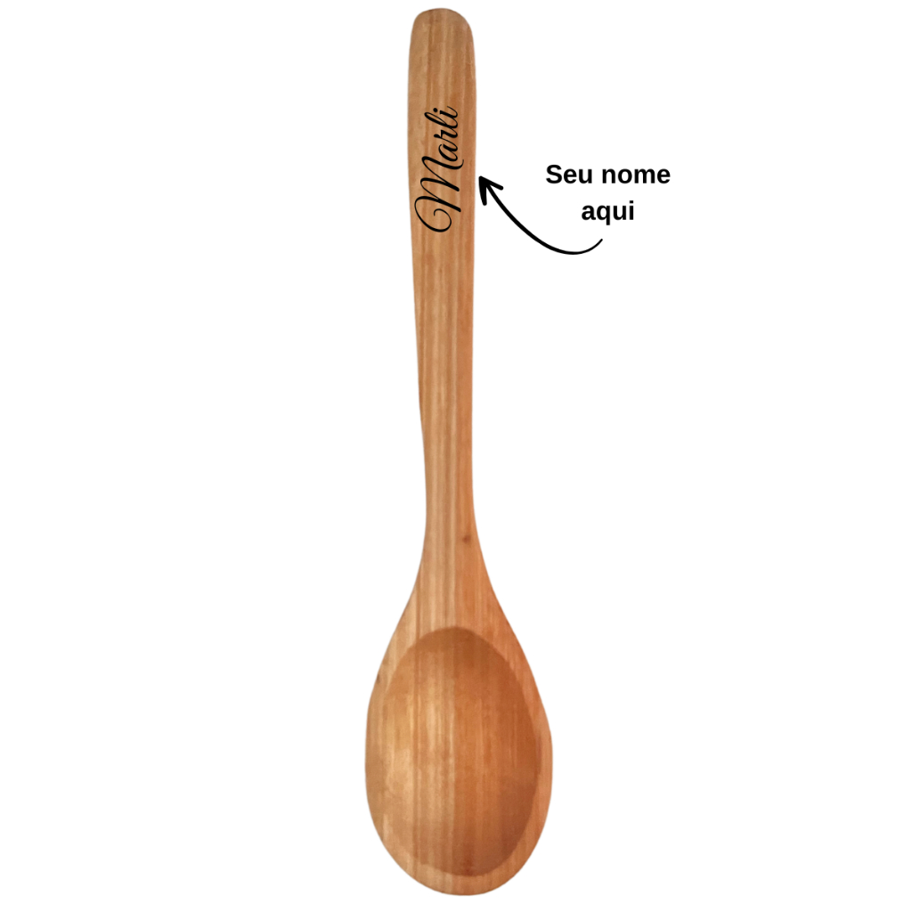 Colher de madeira para arroz resistente utensilio de cozinha colher de pau Personalizada em Oferta na Shopee