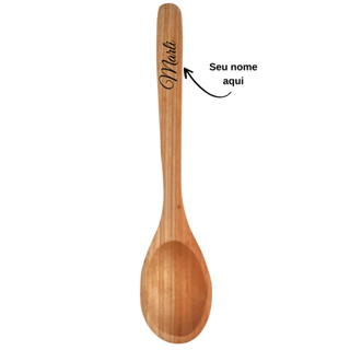 Colher de madeira para arroz resistente utensilio de cozinha colher de pau Personalizada em Oferta na Shopee