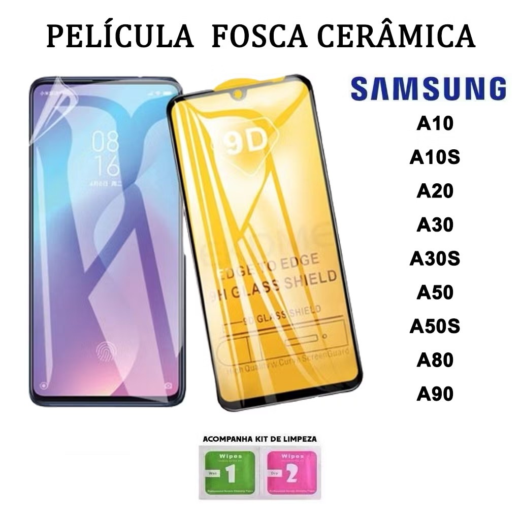 Película De Cerâmica Fosca Flexível 3D/9D HD Para Samsung A10 A10S A20 A30 A30S A50 A50S A80 A90