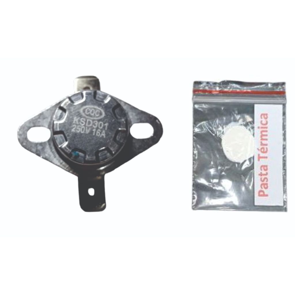 Termostato + pasta térmica KSD 301 - 16A - 250 V - Normal Fechado - (ESCOLHA!)