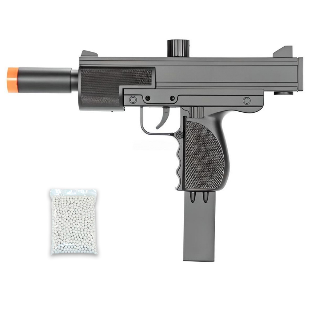 Pistola AirSoft Spring Mini Uzi M36 6mm Preta - Double Eagle + 2000 Esfera 0.12g em Oferta na Shopee