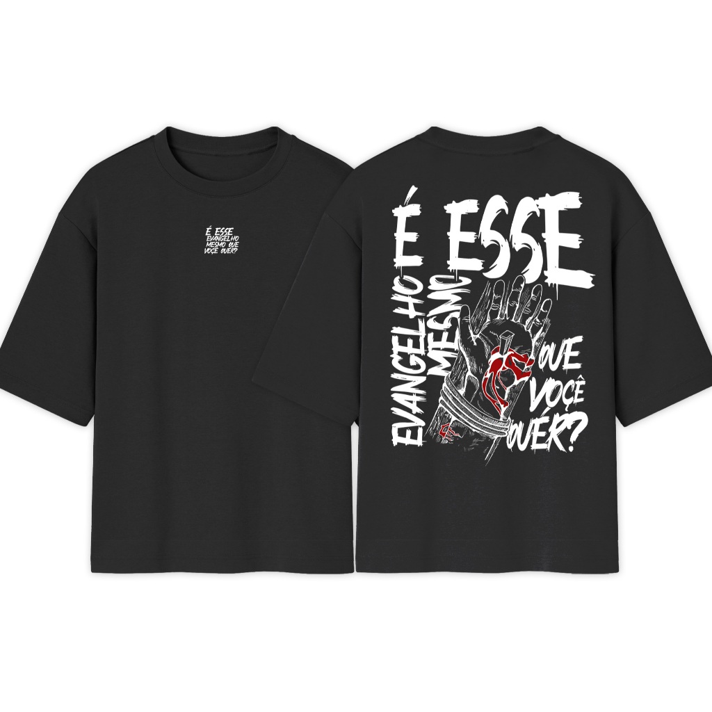 Camiseta Oversized Crista Estampada é Esse Evangelho Mesmo? Lançamento