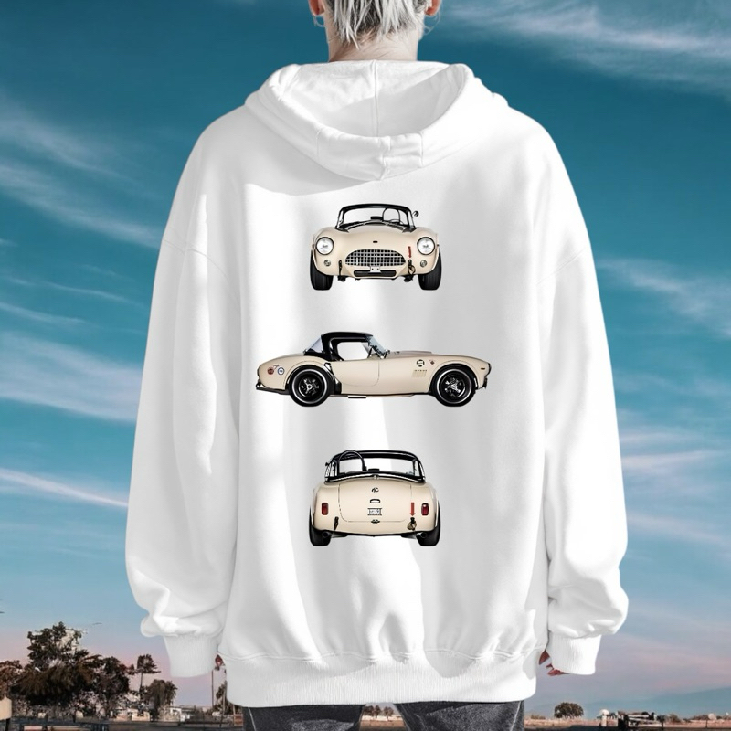 Moletom Canguru Unissex Flanelado Carro Automobilismo Quente com Capuz Blusa de Frio