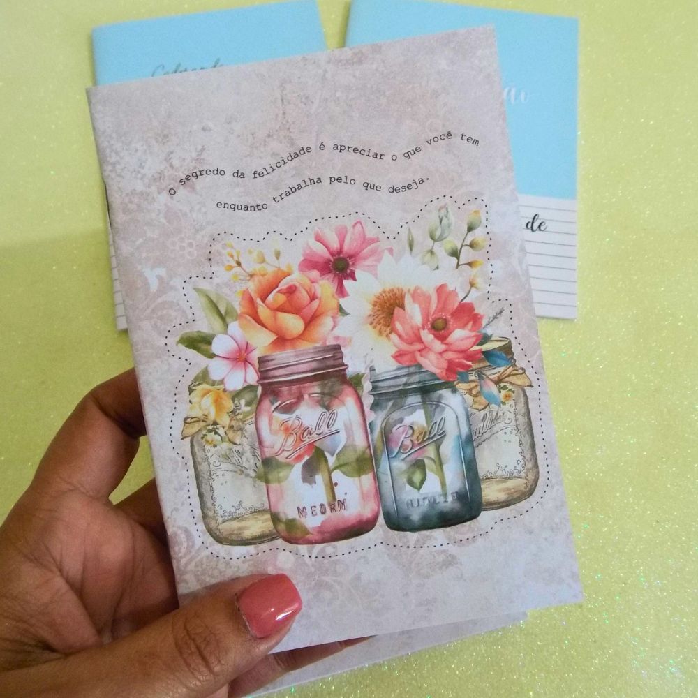 Imagem 10 MINI CADERNO DA GRATIDÃO A6 | PLANNER DIÁRIO DA GRATIDÃO | PAPELARIA FOFA LEMBRANCINHA