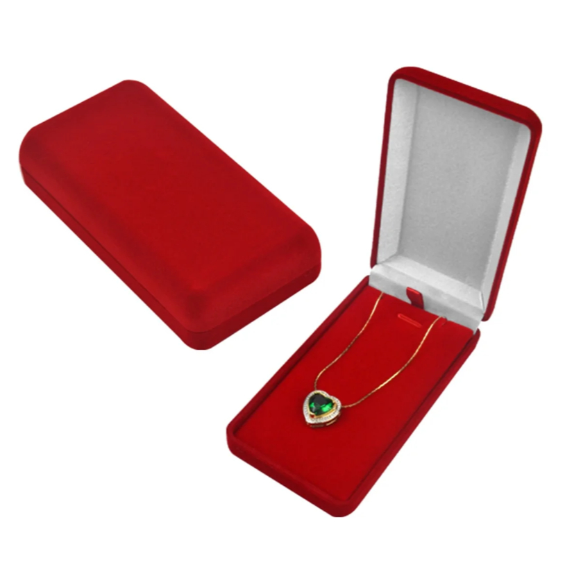 1 caixinha Estojo Linha Veludo Colar retangular para brinco longo ou gargantilha 12x6