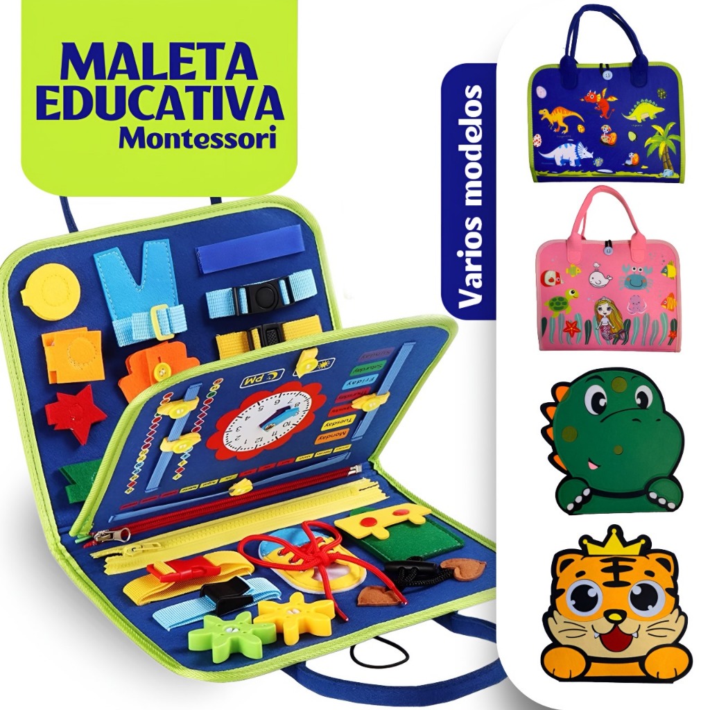 Maleta Educativa Montessori Interativa Sensorial Menino Menina Infantil Divertido Viagem