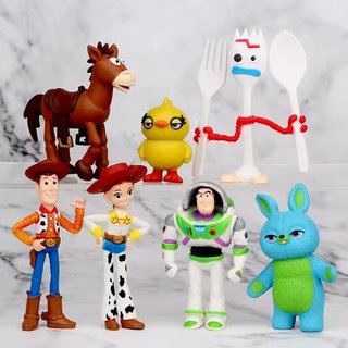 Kit Com 7 Bonecos, Toy Story, Brinquedo Colecionavel.
