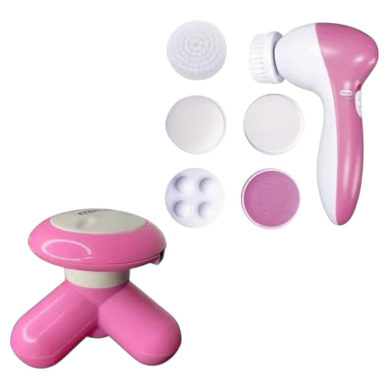 Escova Elétrica Limpeza Facial + Mini Massageador Vibrador!