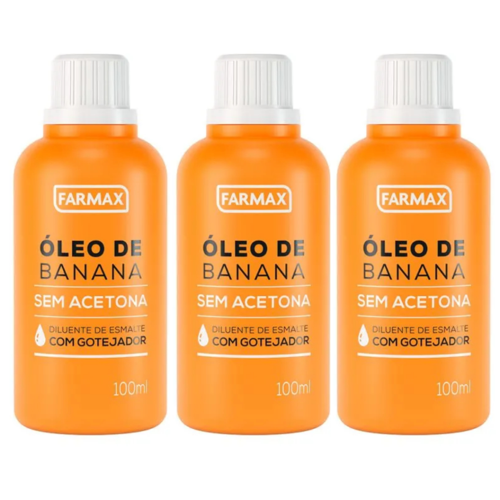 Óleo De Banana Diluente Esmalte 100ml Farmax em Oferta na Shopee